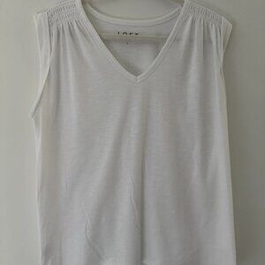 Loft cuff-sleeve tank top with v-neck